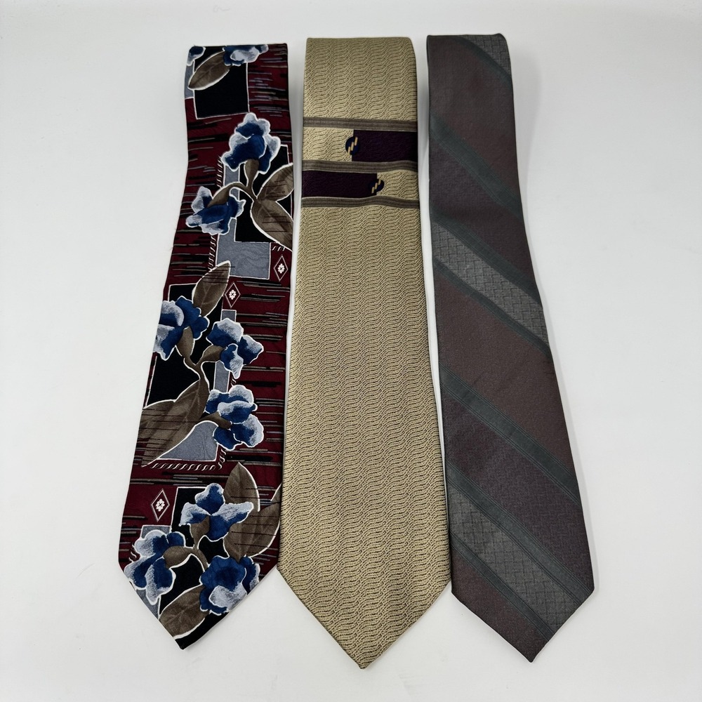 Surrey Damon Cambridge Ties Mens Lot of 3 Silk Polyester Floral Stripe‎ Neckties